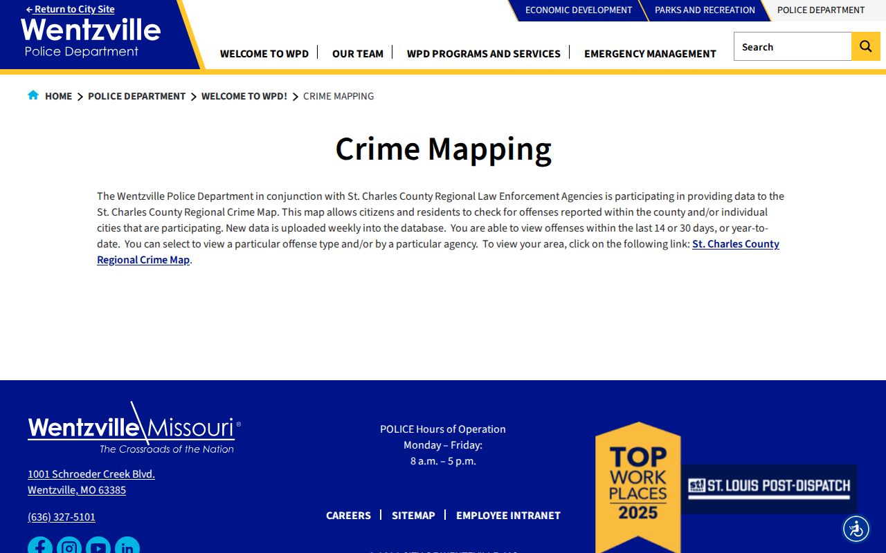 Wentzville regional St. Charles County multi-day incident map options